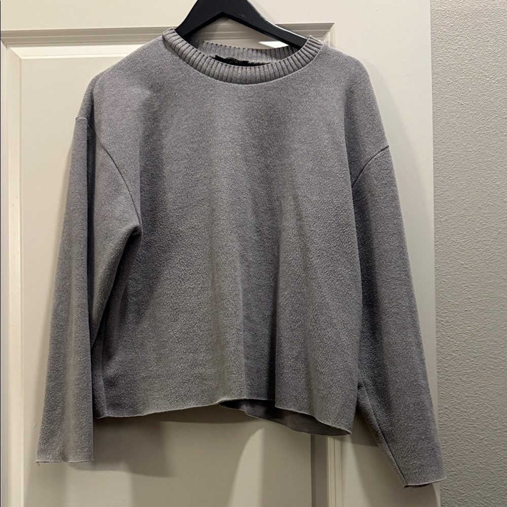 Zara Heather Gray Crew Neck Sweater